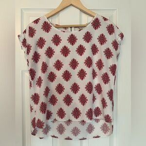 Pink Republic Boxy White and Pink Blouse